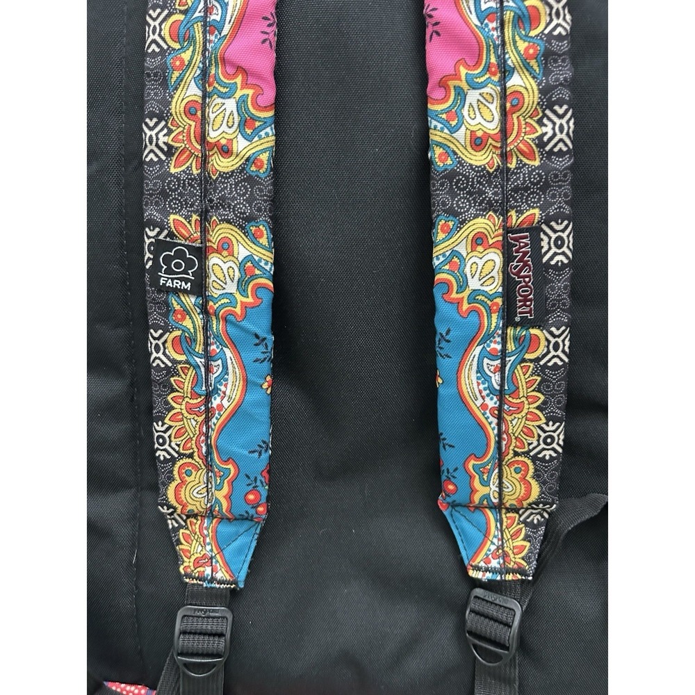 RARE JanSport x FARM Rio Porto Claro Mixed Floral Paisley Backpack‎ Bag School - Picture 6 of 8